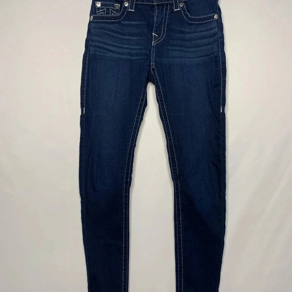 True Religion Dark Wash Curvy Contour Skinny Jeans Size 26 - Picture 5 of 15